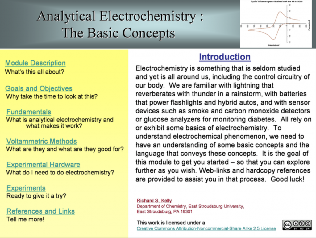 analytical electrochemistry basic concepts