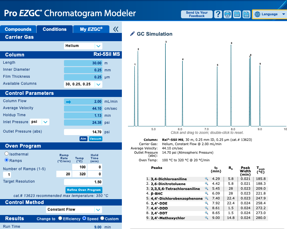 Screenshot of ProEXGC simulation